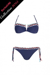 Maillot de bain deux pièces bandeau bleu foncé
