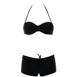 Maillot de bain bandeau shorty noir