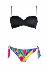 Maillot de bain bandeau noir 2 pièces