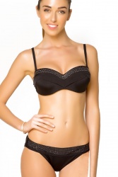 Maillot de bain 2 pièces bandeau noir tendance