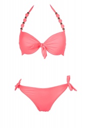 Maillot de bain balconnet femme push up Corail Fluo