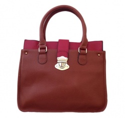 Cartable en cuir femme rouge