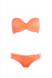 Maillot de bain 2 pieces bandeau rose saumon