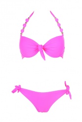 Maillot de bain femme balconnet push up Rose Fluo