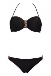 Maillot de bain Dag Adom noir imprimé ethnique