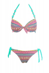 Maillot de bain push up imprimé azteque vert émeraude