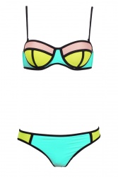 Maillot de bain balconnet tricolore en Néoprène
