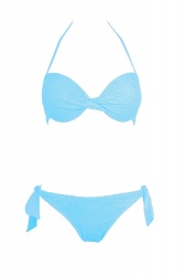 Maillot de bain push up crochet turquoise